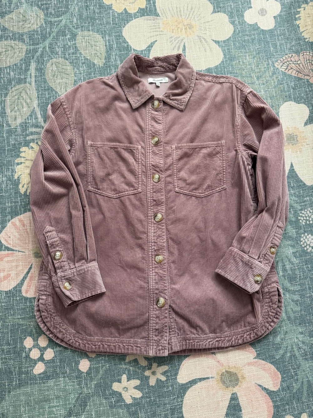 Madewell Corduroy Shirt Jacket in Dusty Mauve